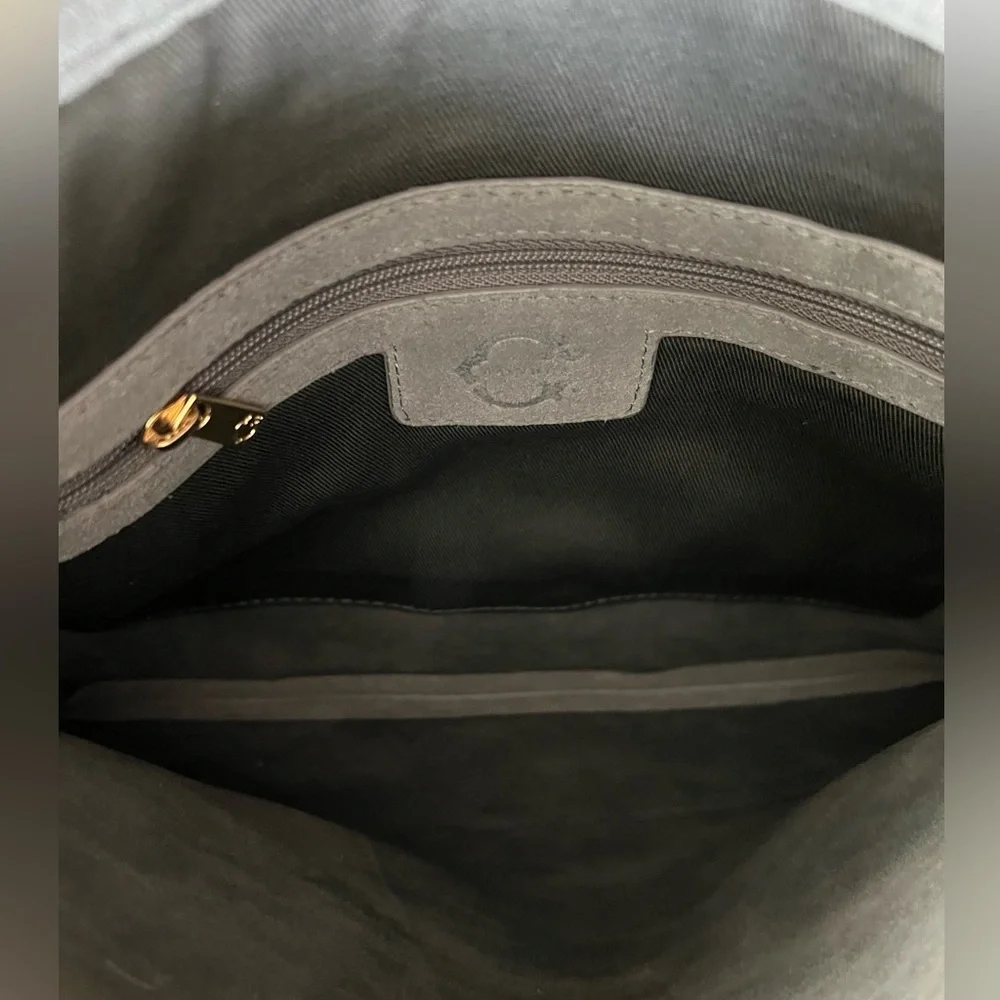 Beautiful gray suede clutch!  Great condition! - Picture 6 of 6